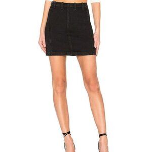 AGOLDE Women Jean Siouxise Zip Back Mini Skirt Asphalt 30 runs small 29 black